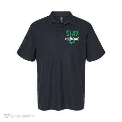 Stay Natural Green Leaf Polo