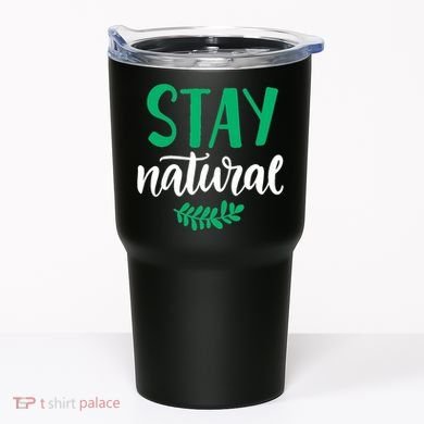 Stay Natural Green Leaf Tumbler