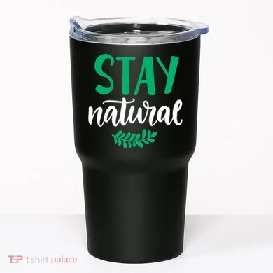 Stay Natural Green Leaf Tumbler