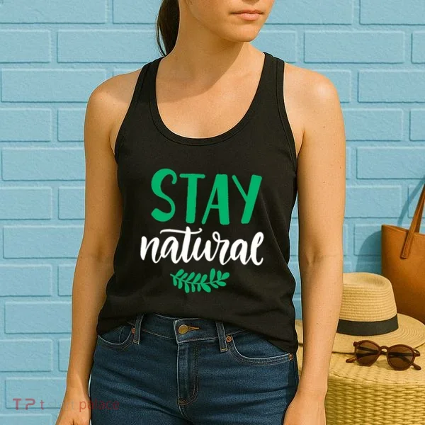 Stay Natural Green Leaf Women's Tank Top