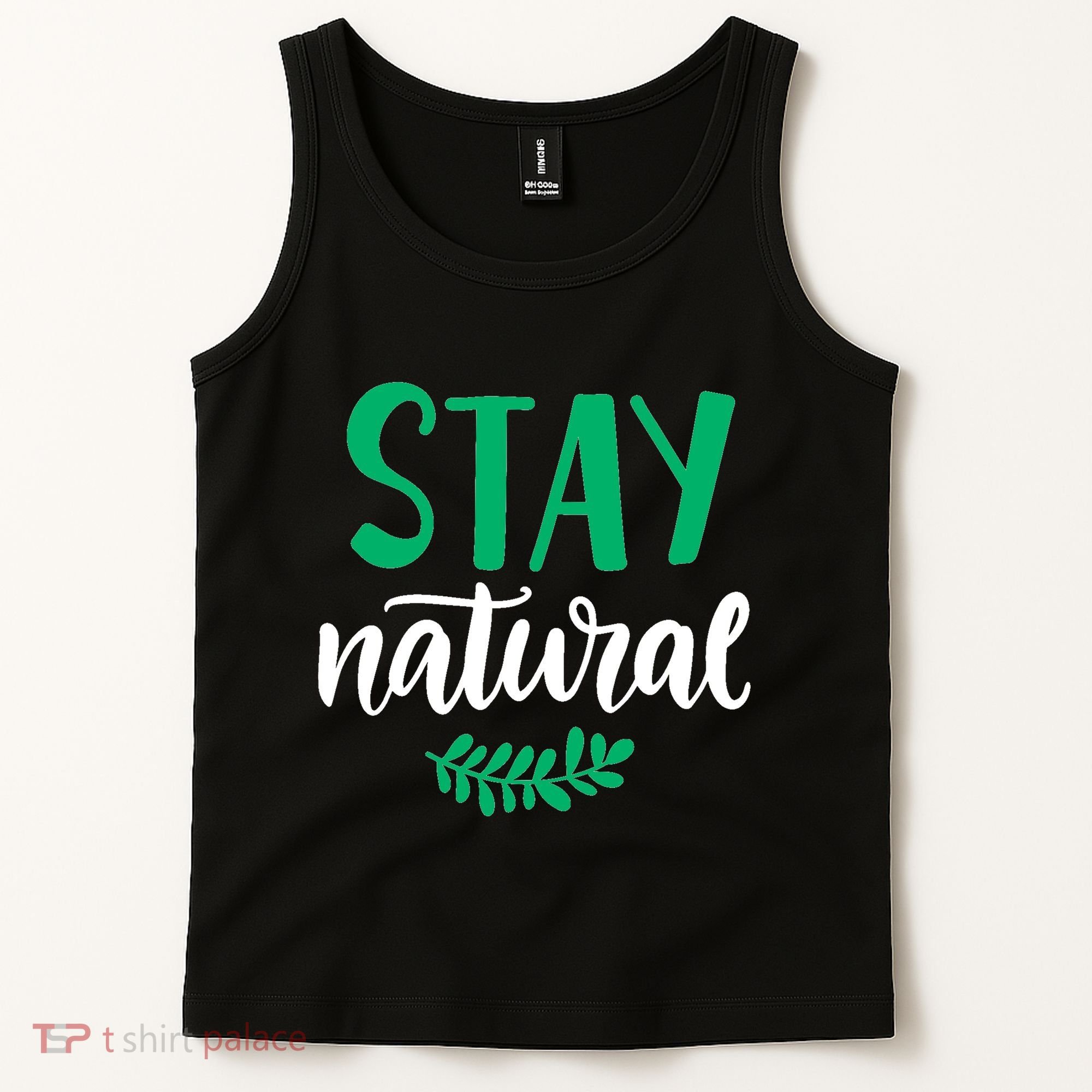 Stay Natural Green Leaf Tank Top
