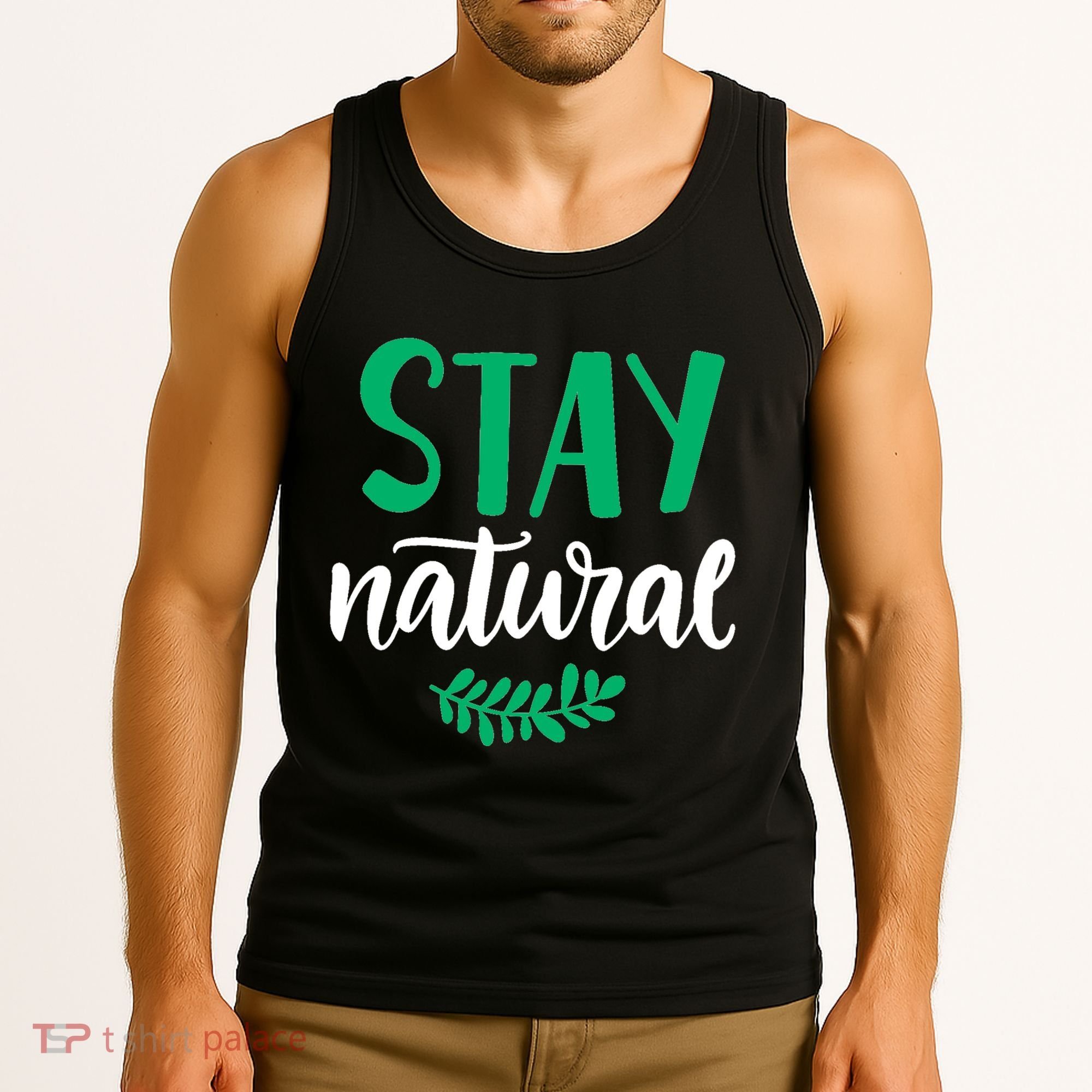 Stay Natural Green Leaf Tank Top