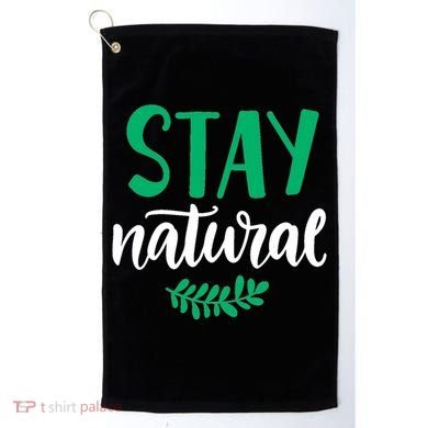 Stay Natural Green Leaf Golf Towel