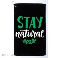 Stay Natural Green Leaf Golf Towel thumb 0