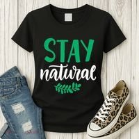 Stay Natural Green Leaf Women's T-Shirt thumb 3