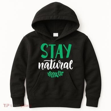 Stay Natural Green Leaf Kids Hoodie