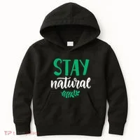 Stay Natural Green Leaf Kids Hoodie thumb 0