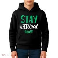 Stay Natural Green Leaf Kids Hoodie thumb 4