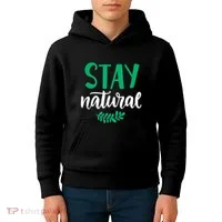 Stay Natural Green Leaf Kids Hoodie thumb 4