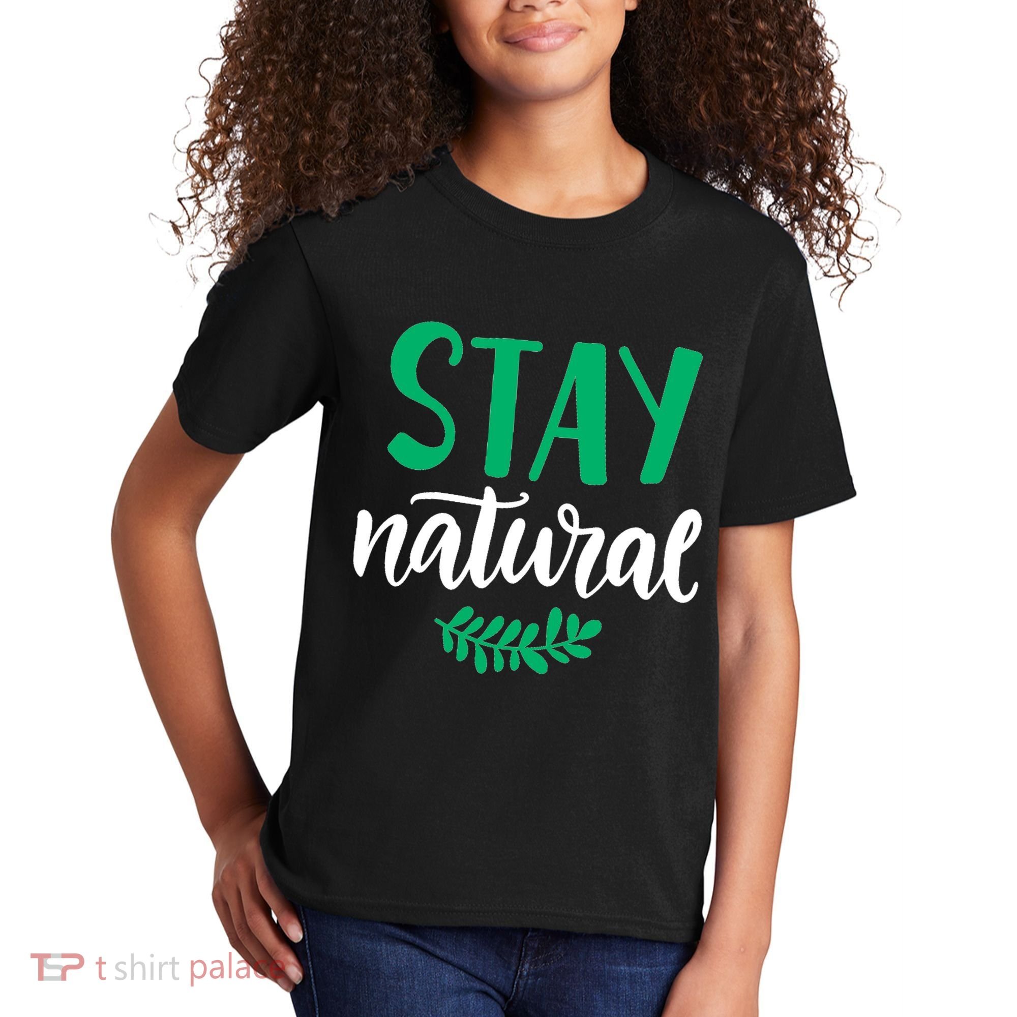 Stay Natural Green Leaf Kids T-Shirt