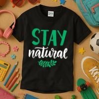 Stay Natural Green Leaf Kids T-Shirt thumb 3