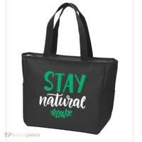 Stay Natural Green Leaf Tote Bag thumb 3