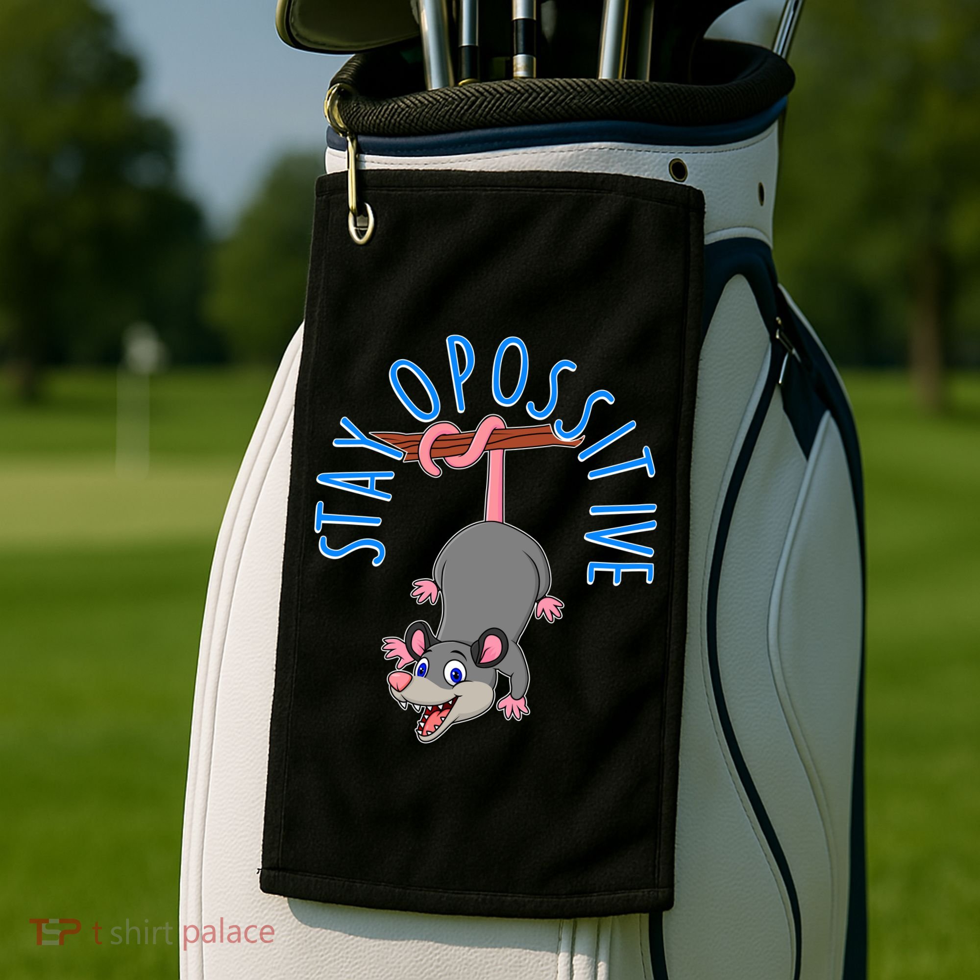 Stay Opossitive Golf Towel