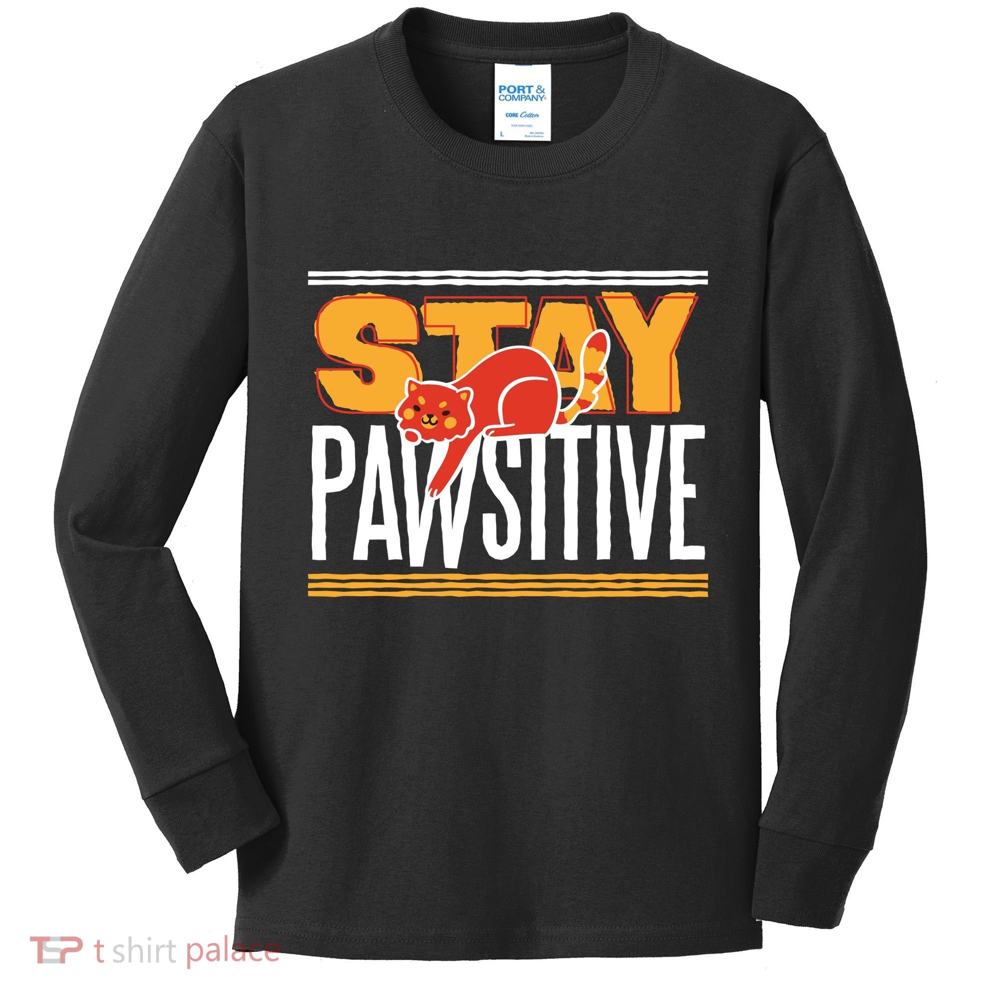 Stay Pawsitive Kids Long Sleeve Shirt