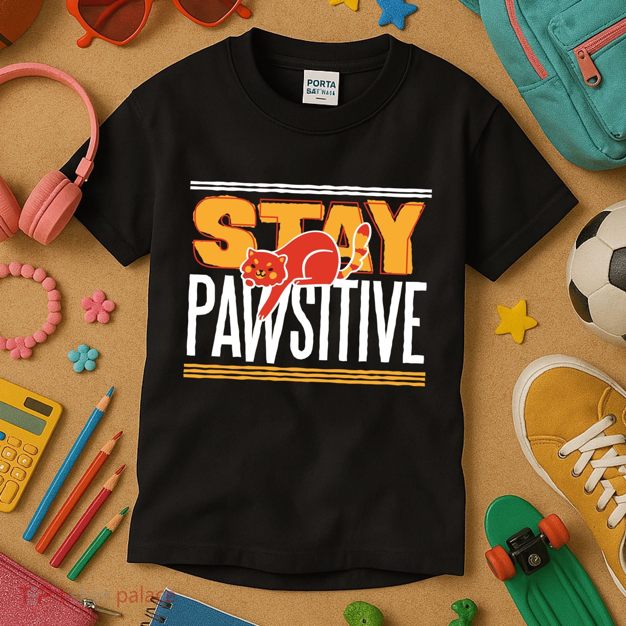 Stay Pawsitive Kids T-Shirt