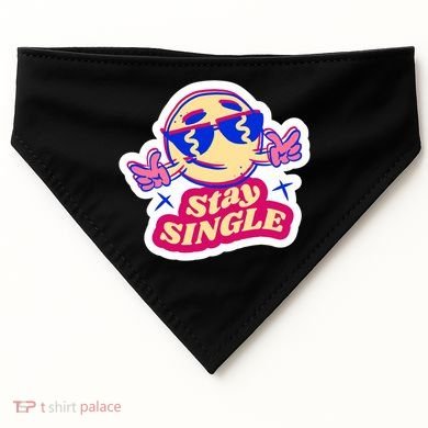 Stay Single Smiley USA-Made Doggie Bandana