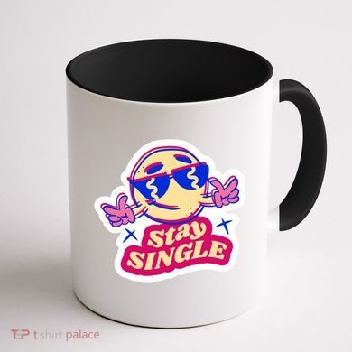 Stay Single Smiley Coffee Mug back