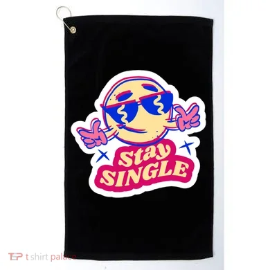 Stay Single Smiley Golf Towel
