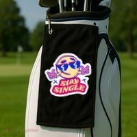 Stay Single Smiley Golf Towel thumb 2