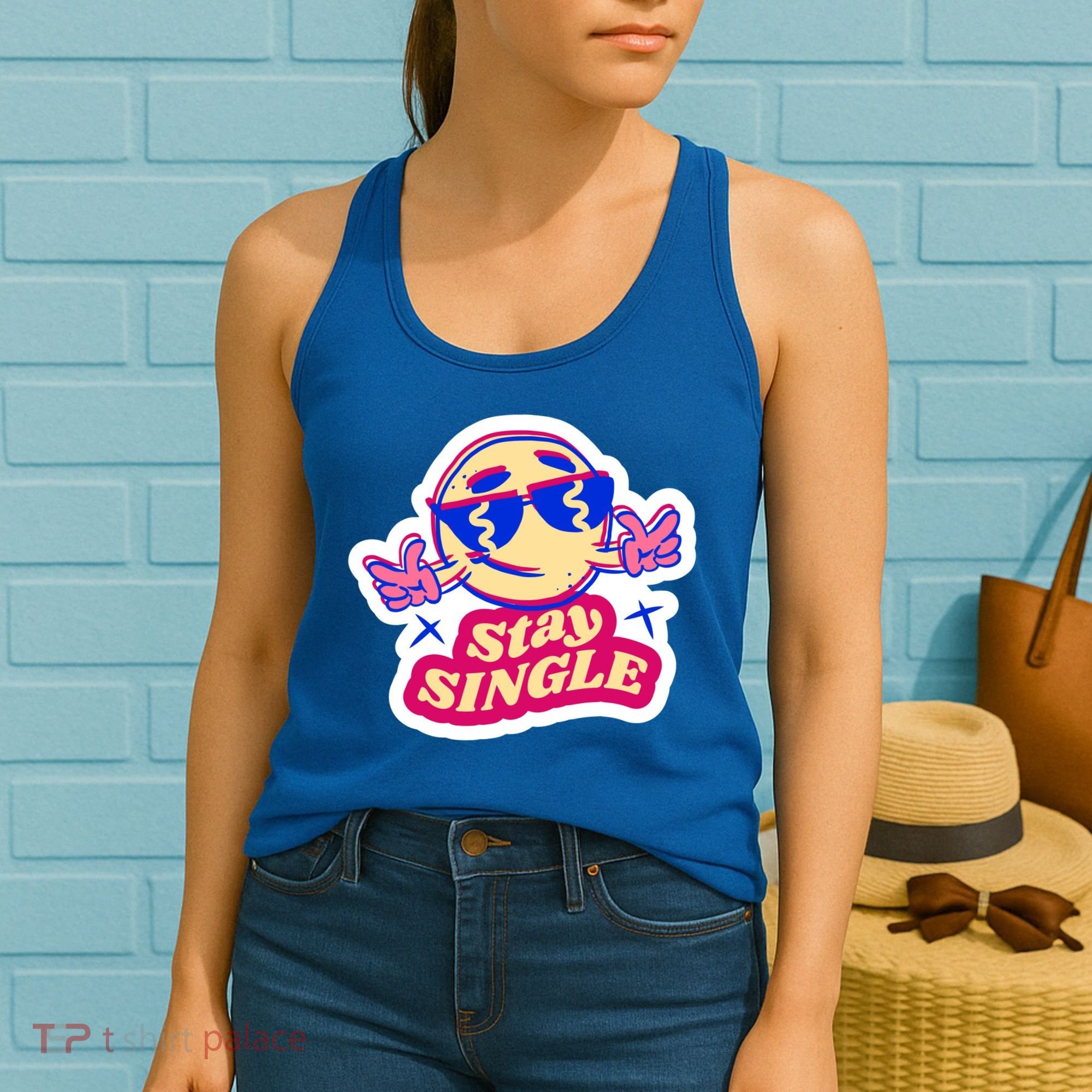 Stay Single Smiley Women's Tank Top