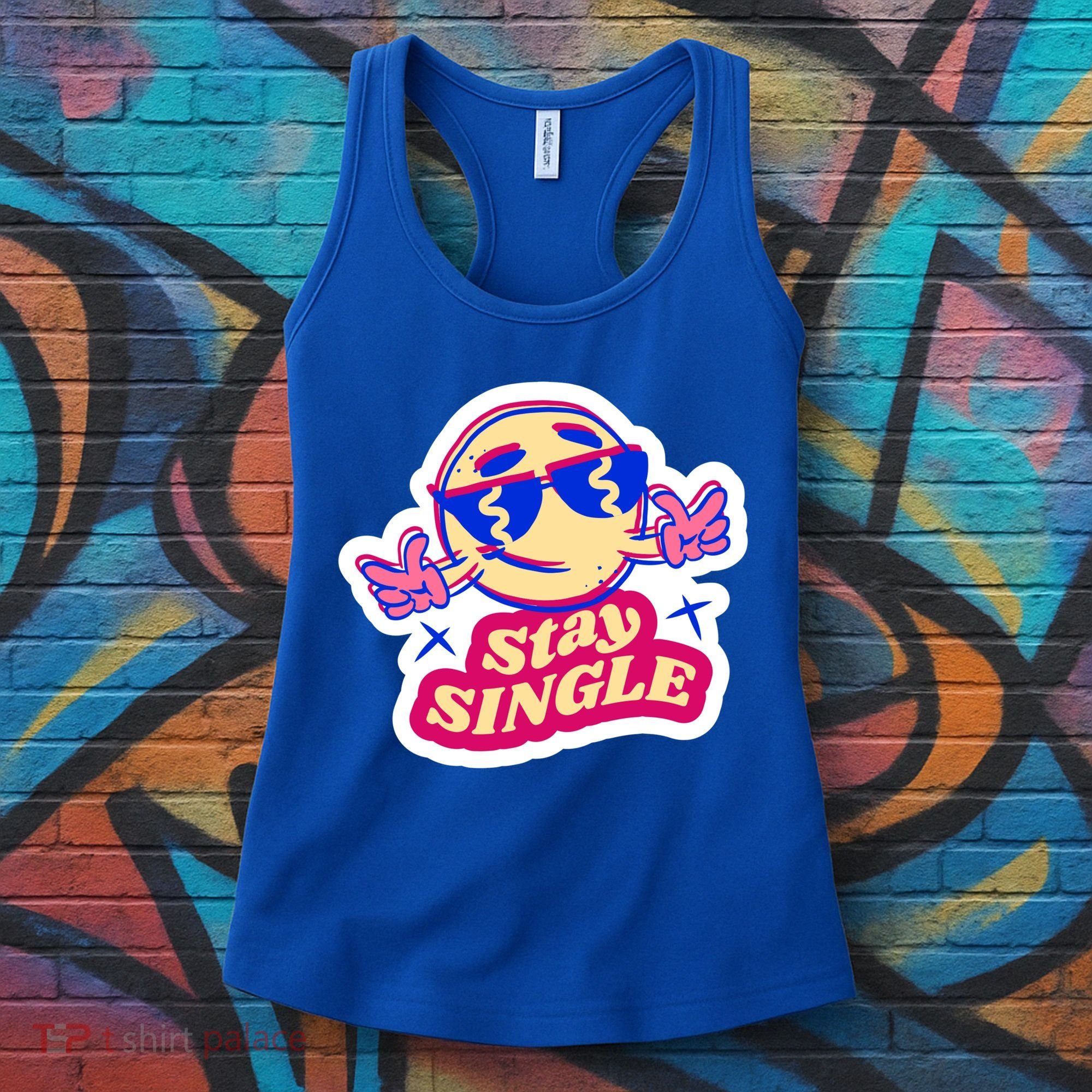 Stay Single Smiley Women's Tank Top