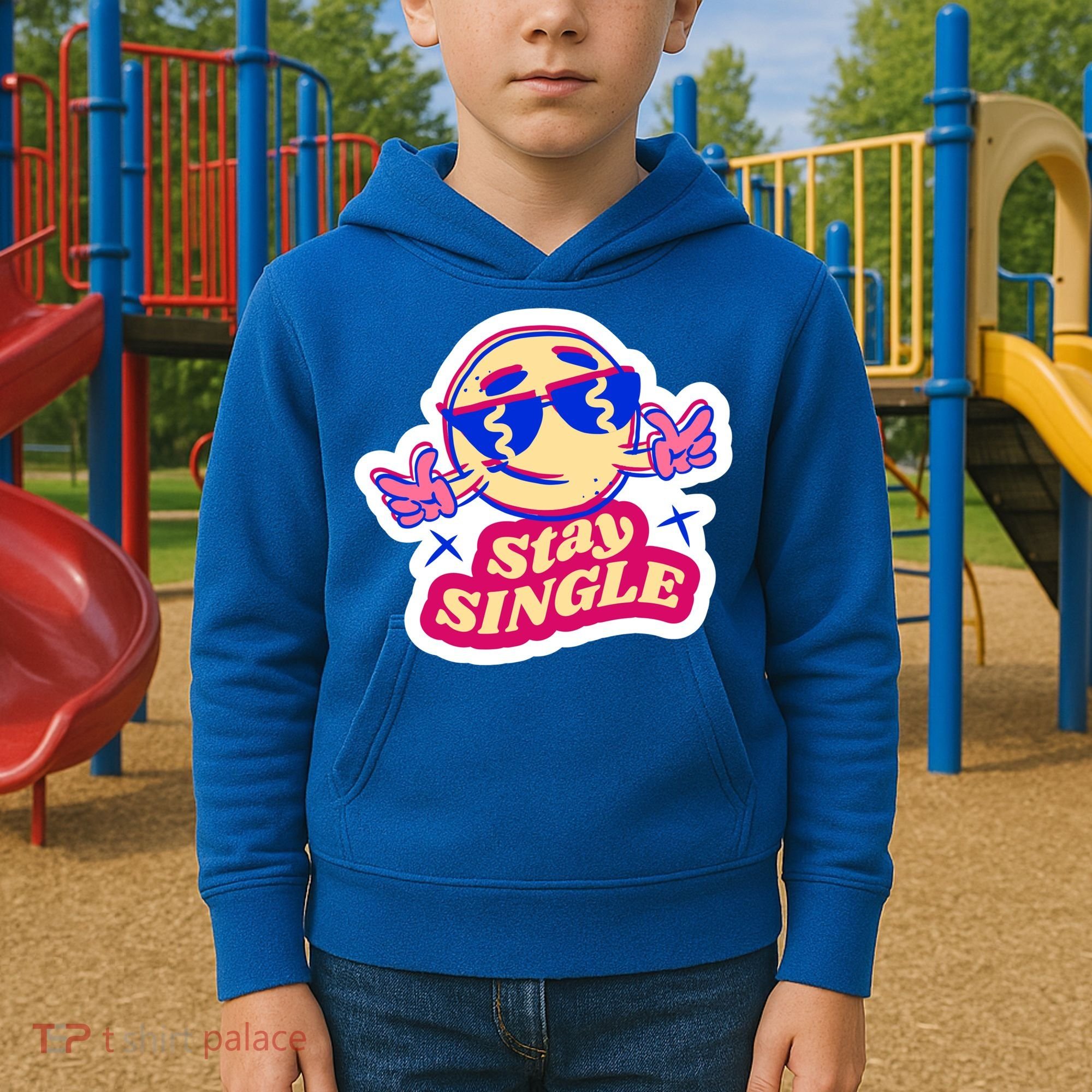 Stay Single Smiley Kids Hoodie