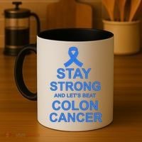 Stay Strong And Let's Beat Colon Cancer Coffee Mug thumb 4