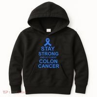 Stay Strong And Let's Beat Colon Cancer Kids Hoodie thumb 0