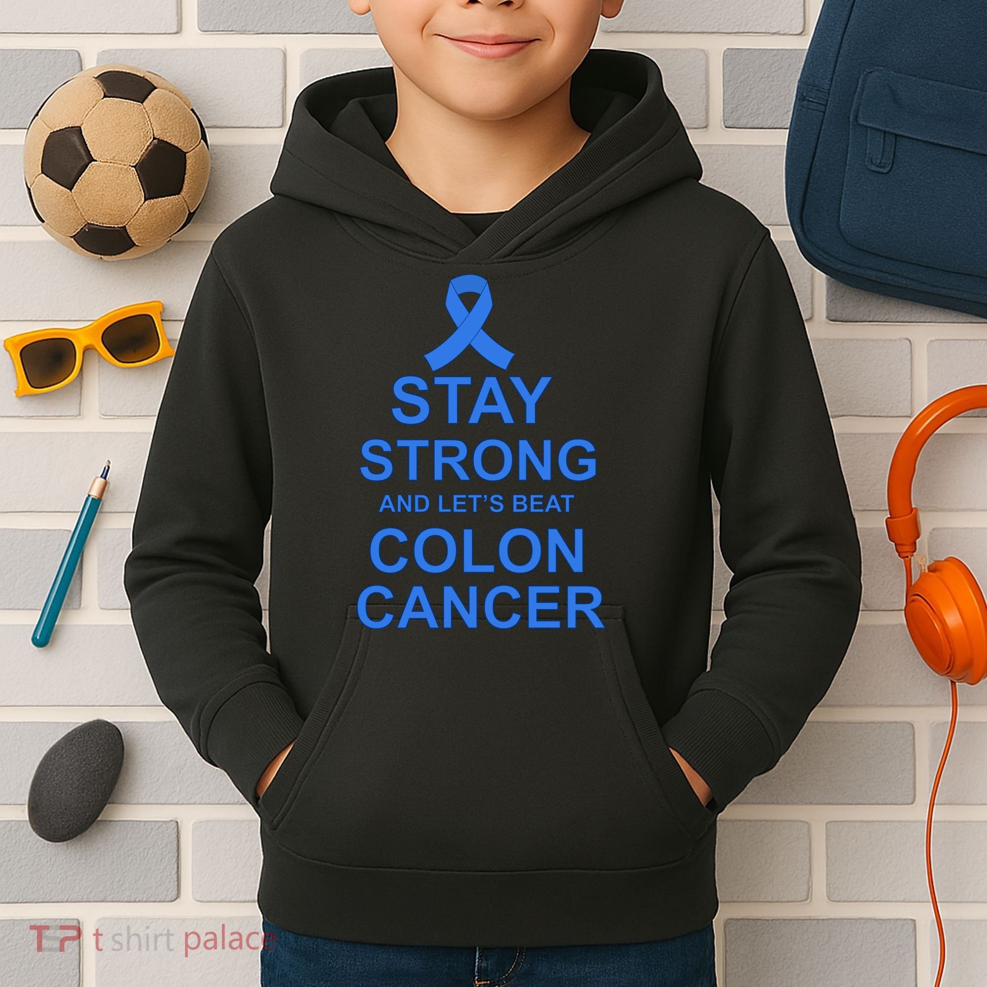 Stay Strong And Let's Beat Colon Cancer Kids Hoodie
