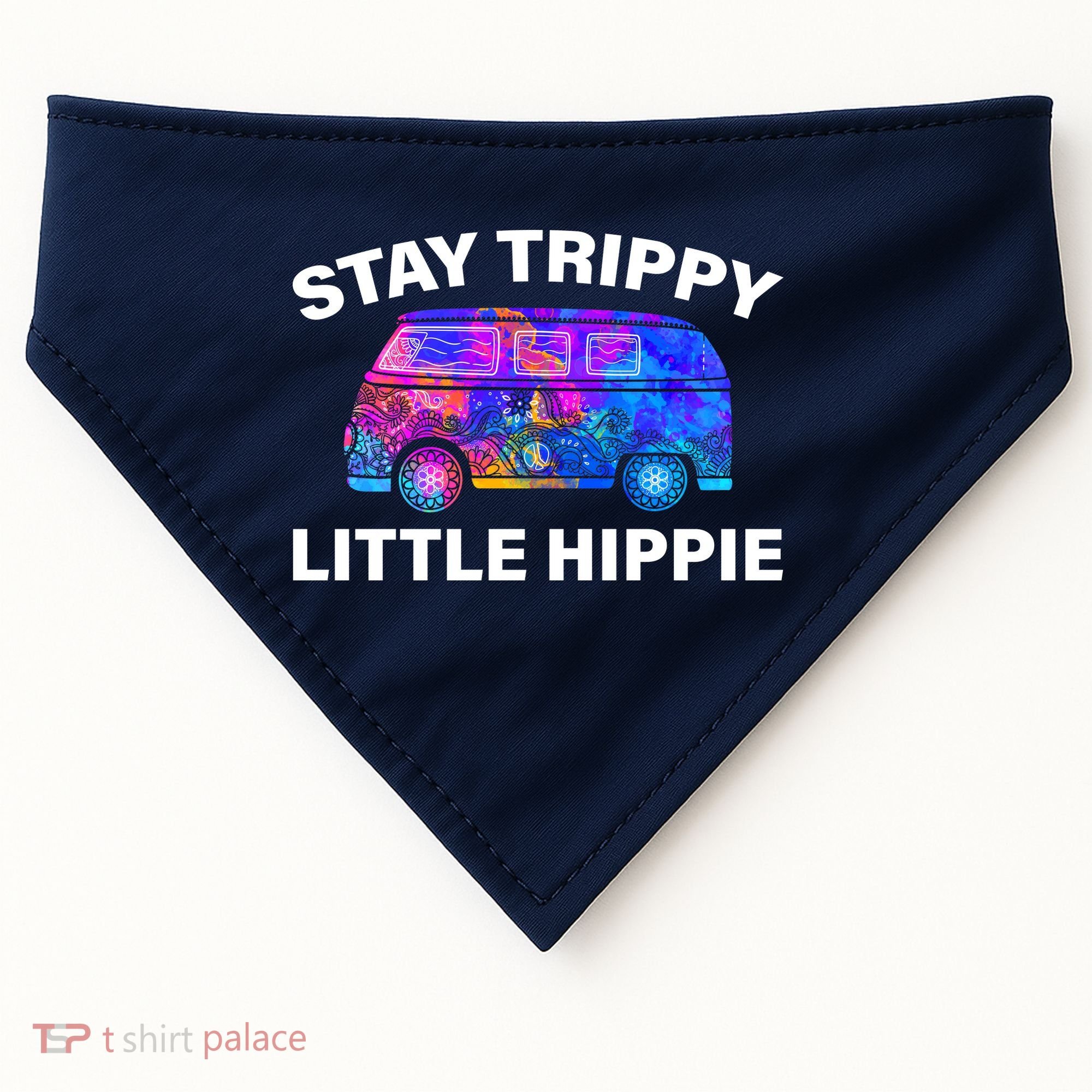 Stay Trippy Little Hippie USA-Made Doggie Bandana