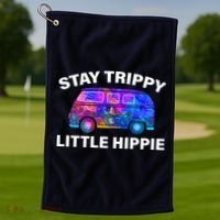 Stay Trippy Little Hippie Golf Towel thumb 1