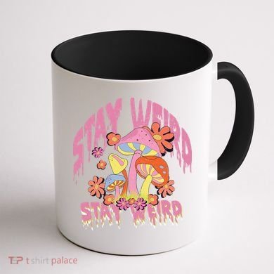 Stay Weird Mushrooms Coffee Mug back