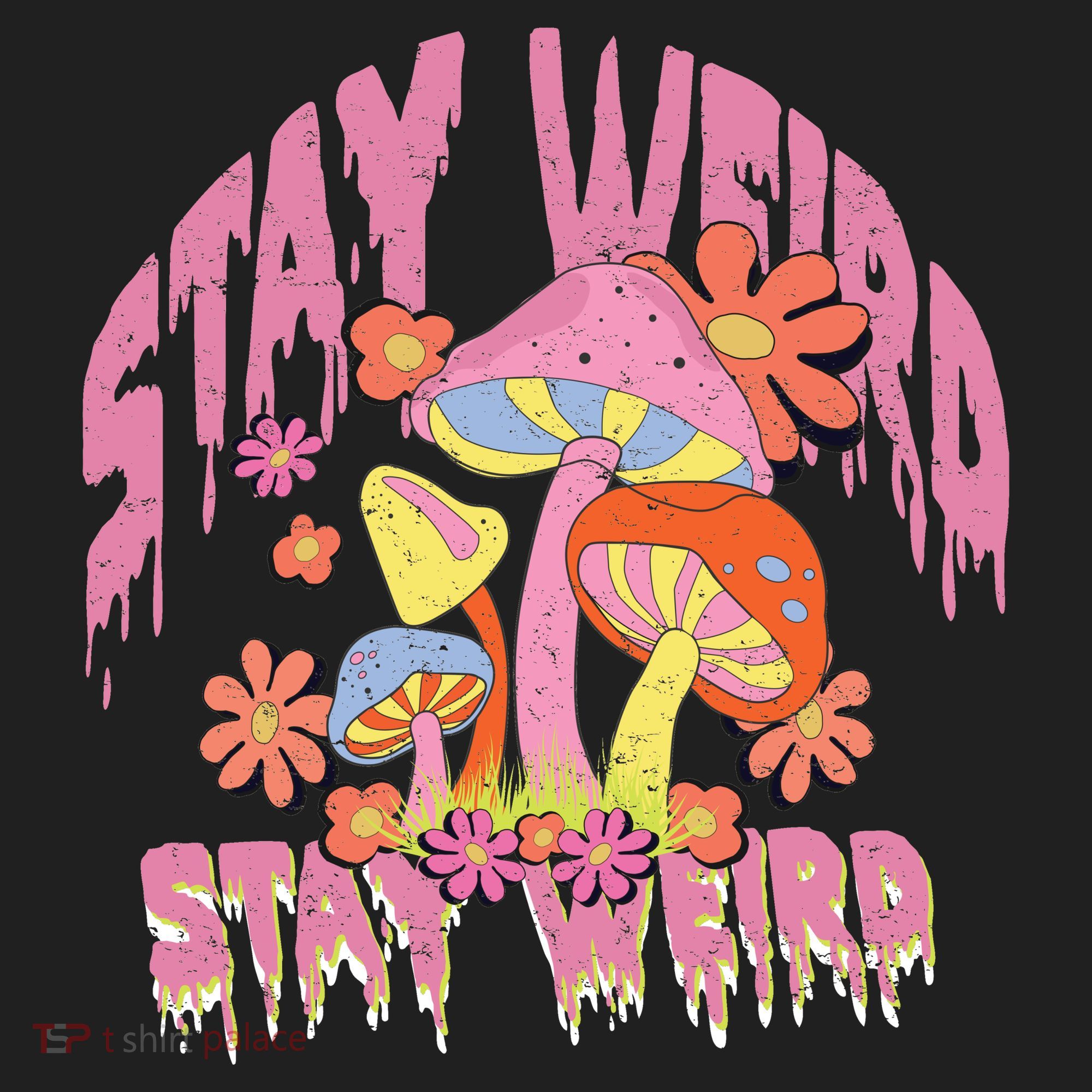 Stay Weird Mushrooms Golf Towel