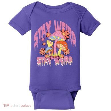 Stay Weird Mushrooms Baby Bodysuit