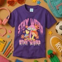 Stay Weird Mushrooms Kids T-Shirt thumb 3
