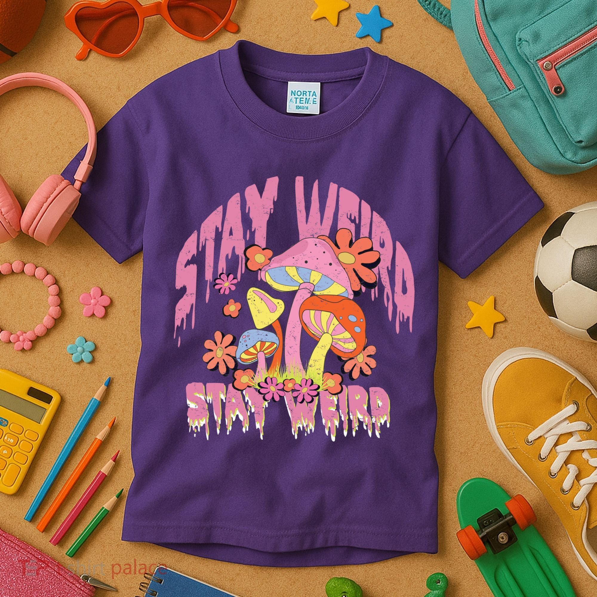 Stay Weird Mushrooms Kids T-Shirt