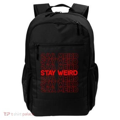 Stay Weird Text Pattern Backpack