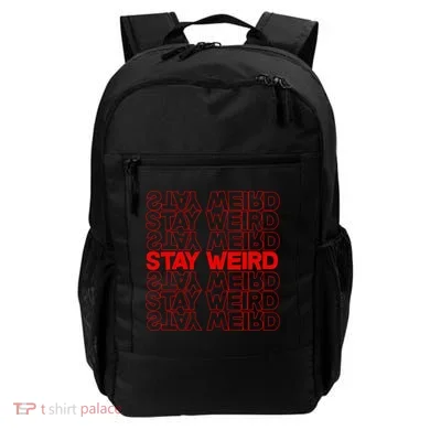Stay Weird Text Pattern Backpack