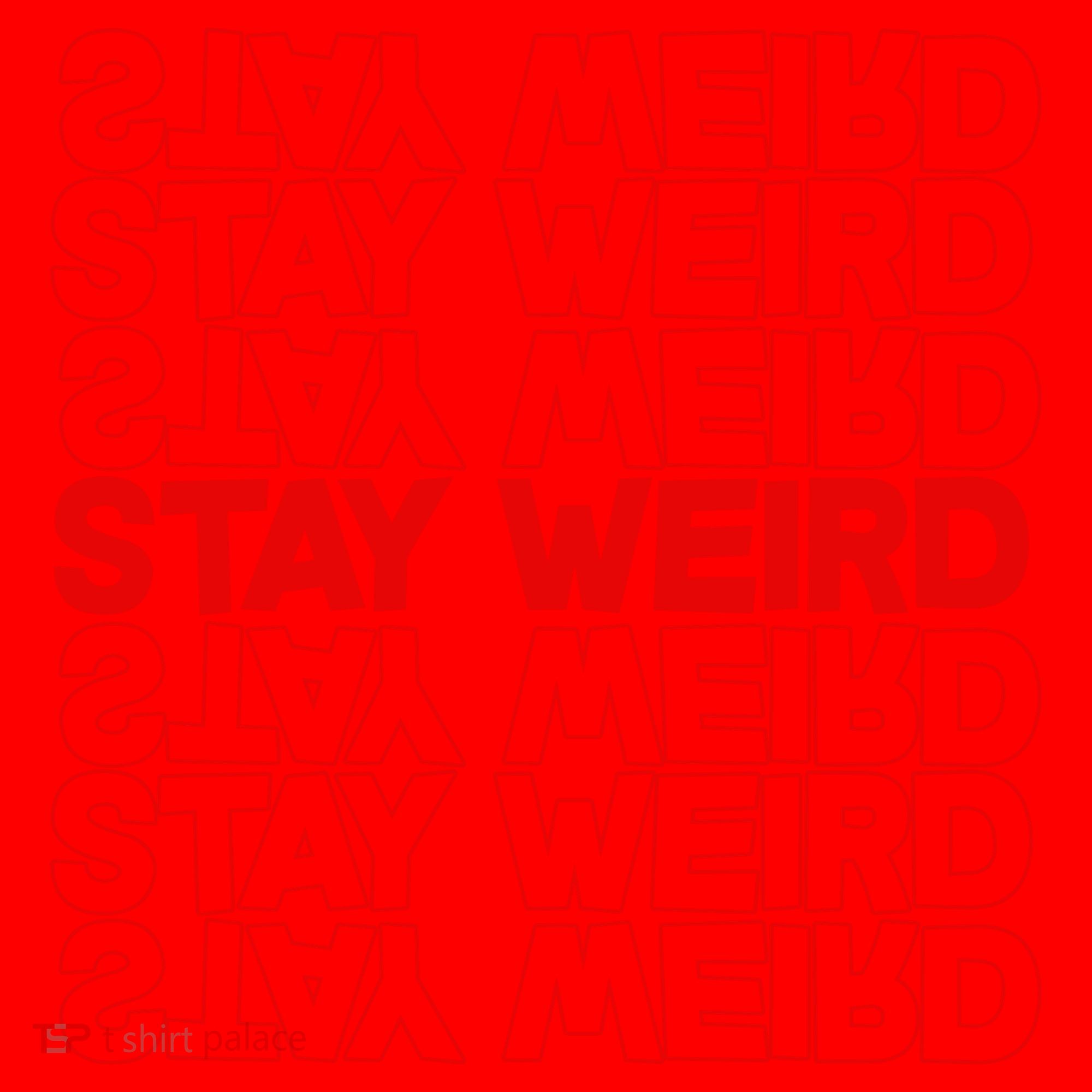 Stay Weird Text Pattern Santa Hat