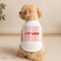 Stay Weird Text Pattern Doggie Tank thumb 2