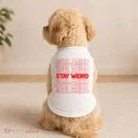 Stay Weird Text Pattern Doggie Tank thumb 2
