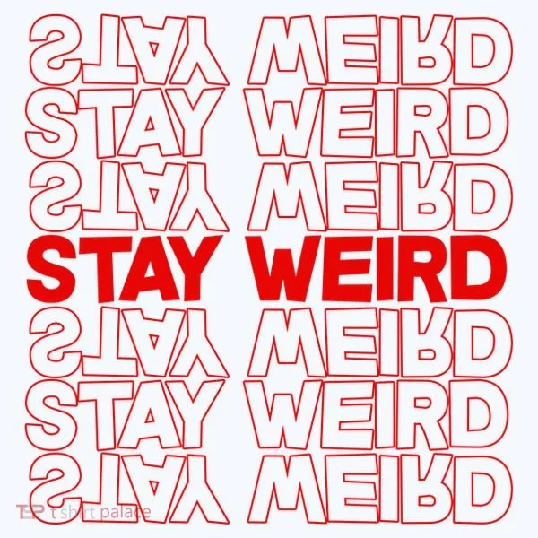 Stay Weird Text Pattern Doggie Tank