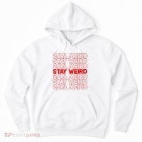 Stay Weird Text Pattern Hoodie thumb 0