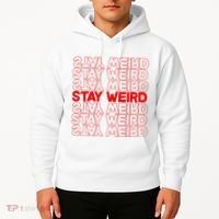 Stay Weird Text Pattern Hoodie thumb 2