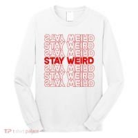 Stay Weird Text Pattern Long Sleeve Shirt thumb 0
