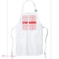 Stay Weird Text Pattern Apron thumb 0