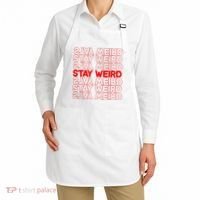 Stay Weird Text Pattern Apron thumb 2