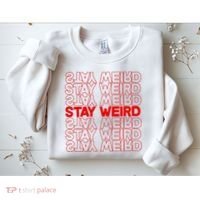 Stay Weird Text Pattern Sweatshirt thumb 2