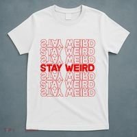 Stay Weird Text Pattern T-Shirt thumb 5