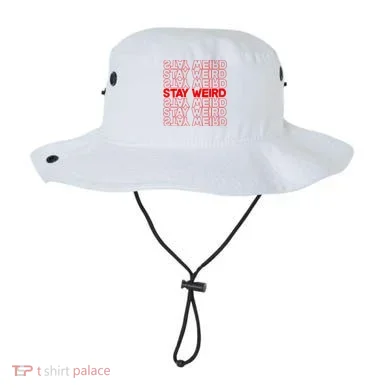 Stay Weird Text Pattern Bucket Hat